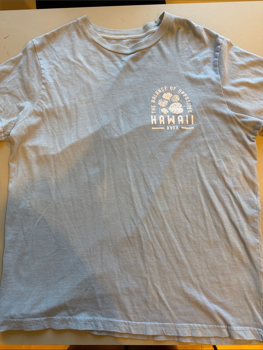 RVCA Light Blue Hawaii Graphic Short Sleeve Tee
